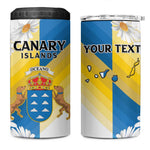 Personalized Canary Islands 4 in 1 Can Cooler Tumbler Coat Of Arms Argyranthemum Frutescens