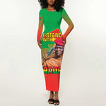 Burkina Faso I Stand With Traore Long Sleeve Bodycon Dress African Pattern