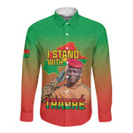 Burkina Faso I Stand With Traore Long Sleeve Button Shirt African Pattern