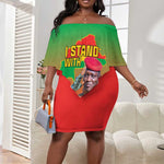 Burkina Faso I Stand With Traore Off Shoulder Short Dress African Pattern