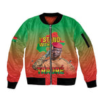 Burkina Faso I Stand With Traore Sleeve Zip Bomber Jacket African Pattern