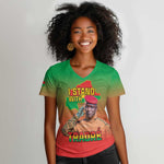 Burkina Faso I Stand With Traore Women V-Neck T-Shirt African Pattern