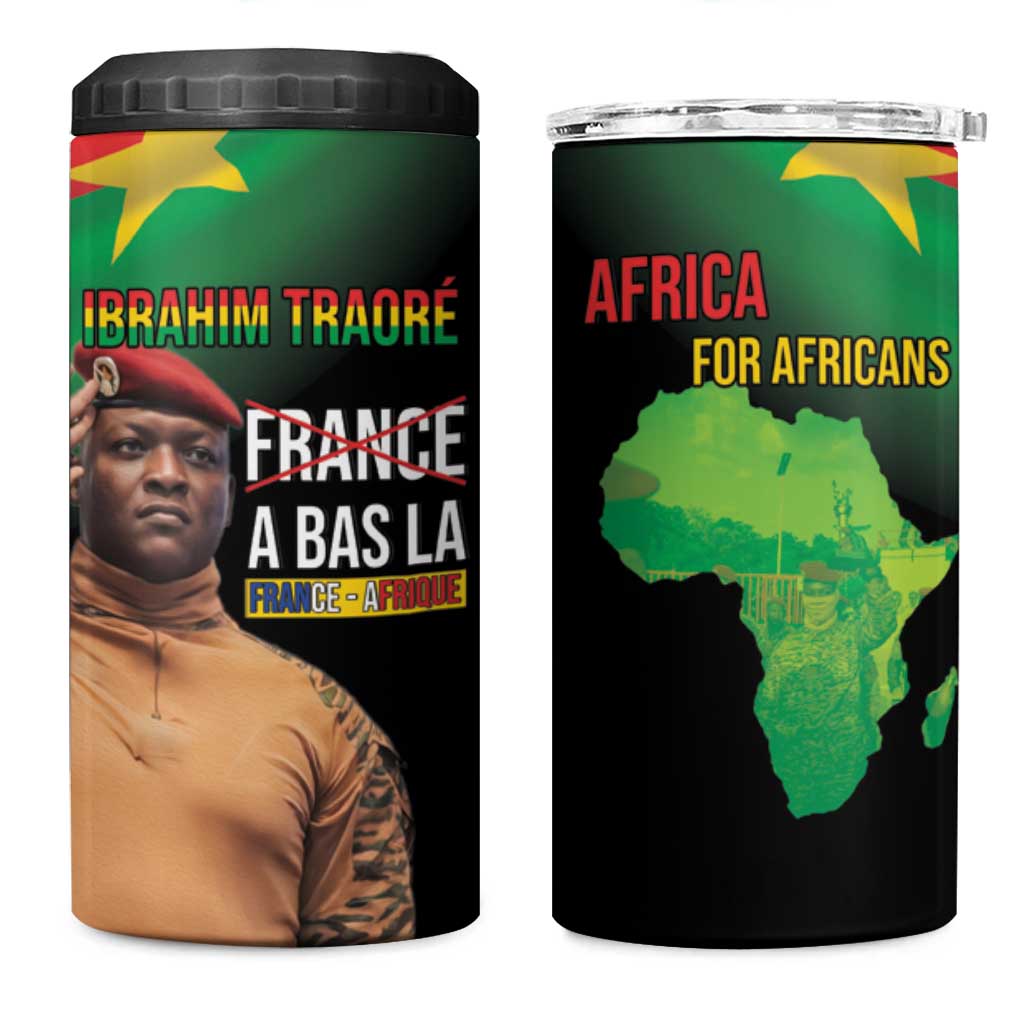Traore Burkina Faso A Bas La Francafrique 4 in 1 Can Cooler Tumbler