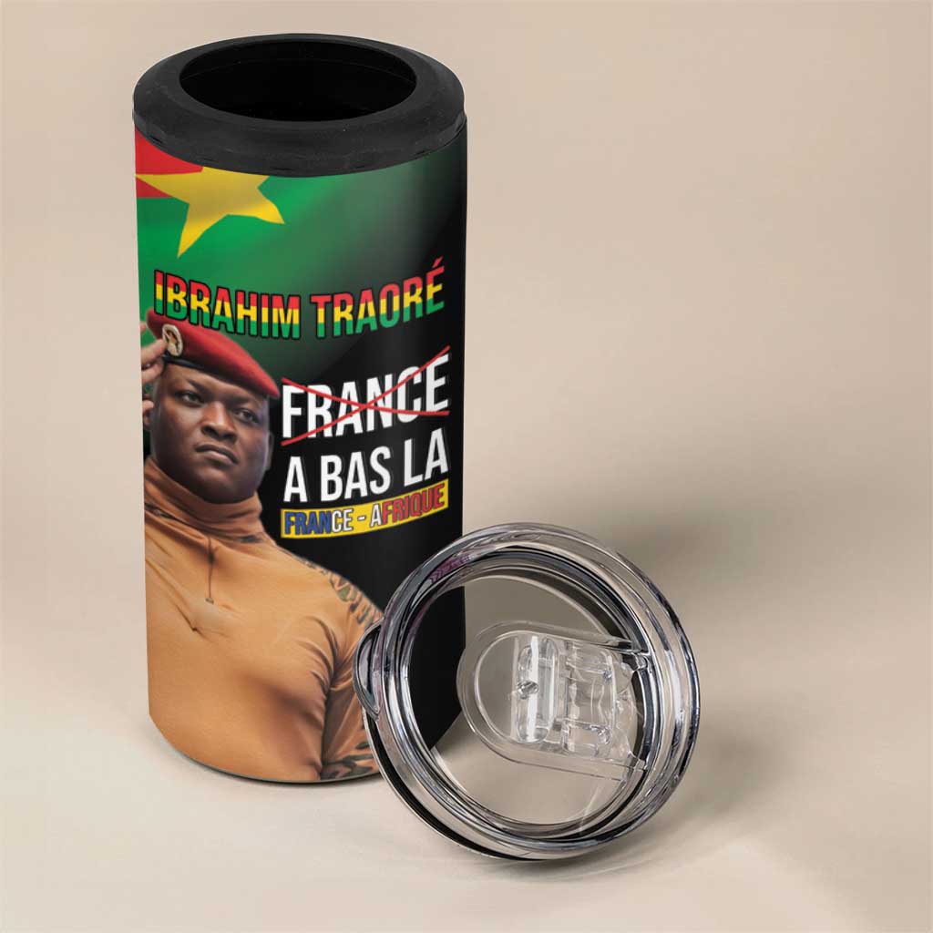 Traore Burkina Faso A Bas La Francafrique 4 in 1 Can Cooler Tumbler