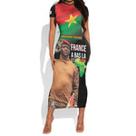 Traore Burkina Faso A Bas La Francafrique Short Sleeve Bodycon Dress