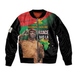 Traore Burkina Faso A Bas La Francafrique Sleeve Zip Bomber Jacket