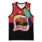 Happy Angola Independence Day Basketball Jersey With Red-crested Turaco - African Pride