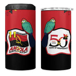 Happy Angola Independence Day 4 in 1 Can Cooler Tumbler With Red-crested Turaco - African Pride
