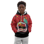 Happy Angola Independence Day Kid Hoodie With Red-crested Turaco - African Pride