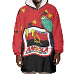 Happy Angola Independence Day Wearable Blanket Hoodie With Red-crested Turaco - African Pride