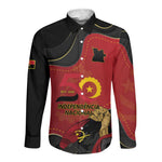 Personalized Dia da Independencia de Angola Long Sleeve Button Shirt Virtus Unita Fortior - African Pride