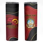 Personalized Dia da Independencia de Angola Skinny Tumbler Virtus Unita Fortior - African Pride
