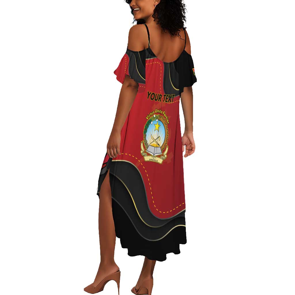 Personalized Dia da Independencia de Angola Summer Maxi Dress Virtus Unita Fortior - African Pride