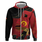 Personalized Dia da Independencia de Angola Zip Hoodie Virtus Unita Fortior - African Pride