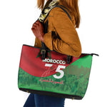 Morocco La Marche Verte Leather Tote Bag Happy 50th Anniversary - African Pride