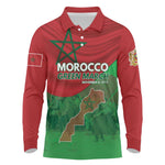 Morocco La Marche Verte Long Sleeve Polo Shirt Happy 50th Anniversary - African Pride