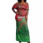 Morocco La Marche Verte Off Shoulder Maxi Dress Happy 50th Anniversary - African Pride
