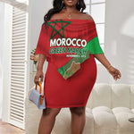 Morocco La Marche Verte Off Shoulder Short Dress Happy 50th Anniversary - African Pride