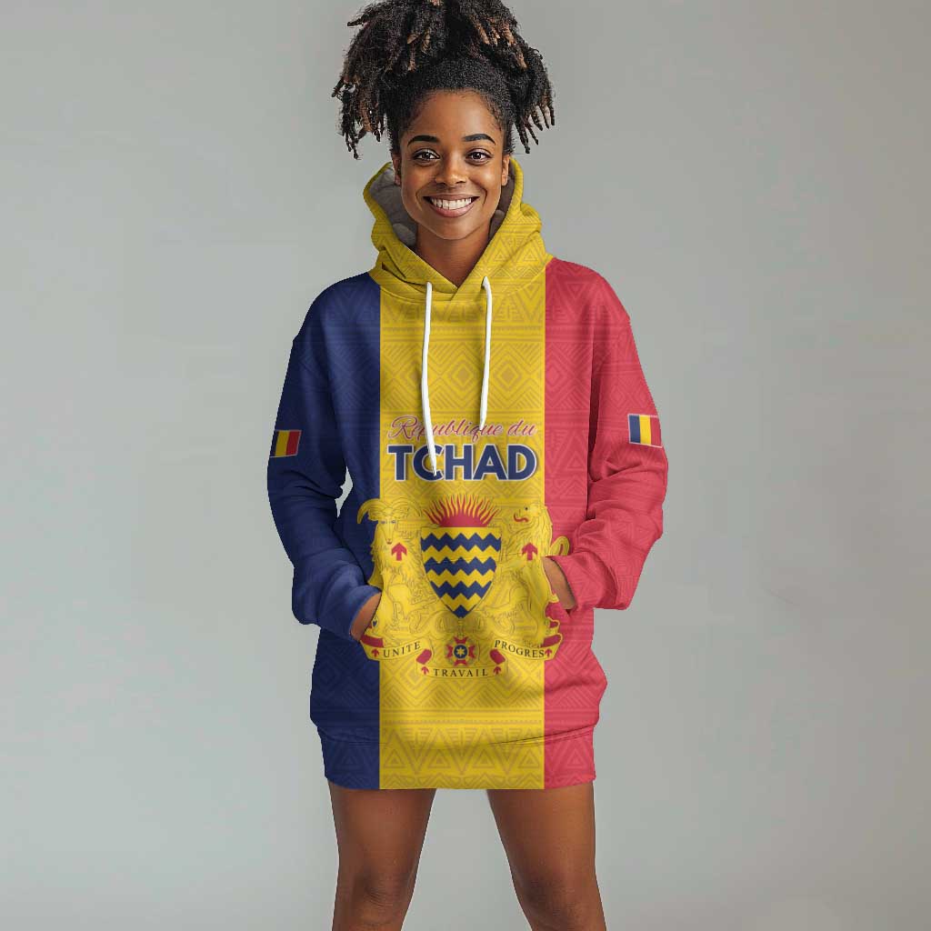 Personalized Chad Flag Style Hoodie Dress African Pattern - African Pride