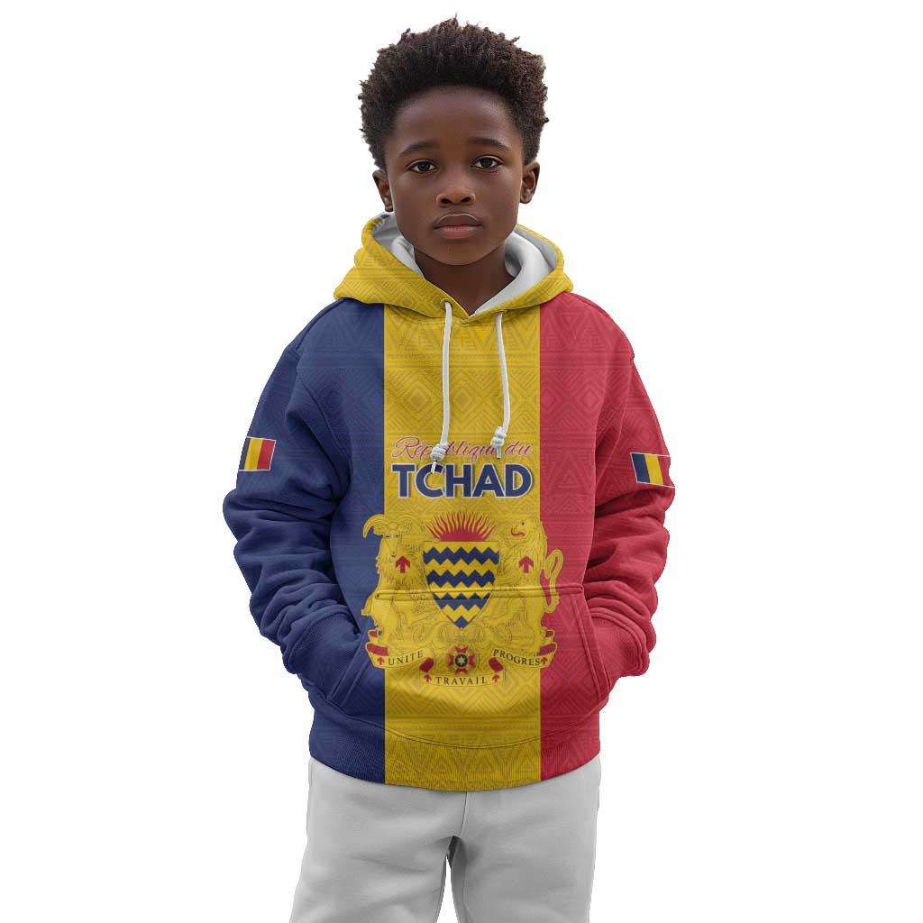 Personalized Chad Flag Style Kid Hoodie African Pattern - African Pride