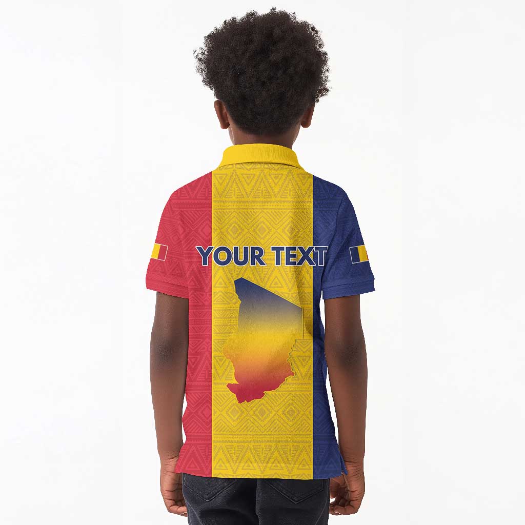 Personalized Chad Flag Style Kid Polo Shirt African Pattern - African Pride