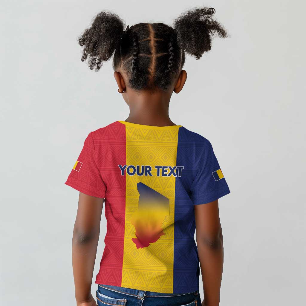 Personalized Chad Flag Style Kid T shirt African Pattern - African Pride