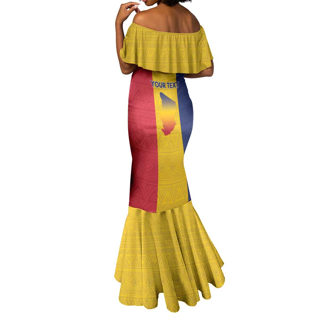 Personalized Chad Flag Style Mermaid Dress African Pattern - African Pride