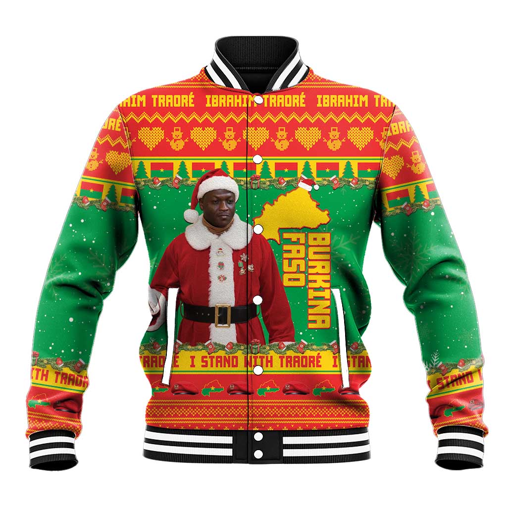 Afro Burkina Faso Christmas Spirit Baseball Jacket Stand With Traore Stand With Hope - African Pride