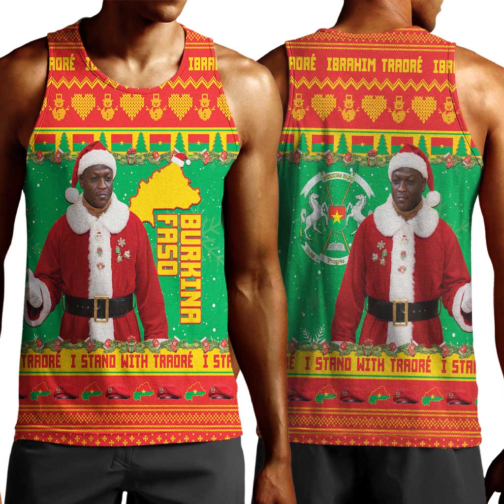 Afro Burkina Faso Christmas Spirit Men Tank Top Stand With Traore Stand With Hope - African Pride