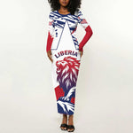 Personalised Afro Liberia Long Sleeve Bodycon Dress African King Lion - Grunge Style LT15