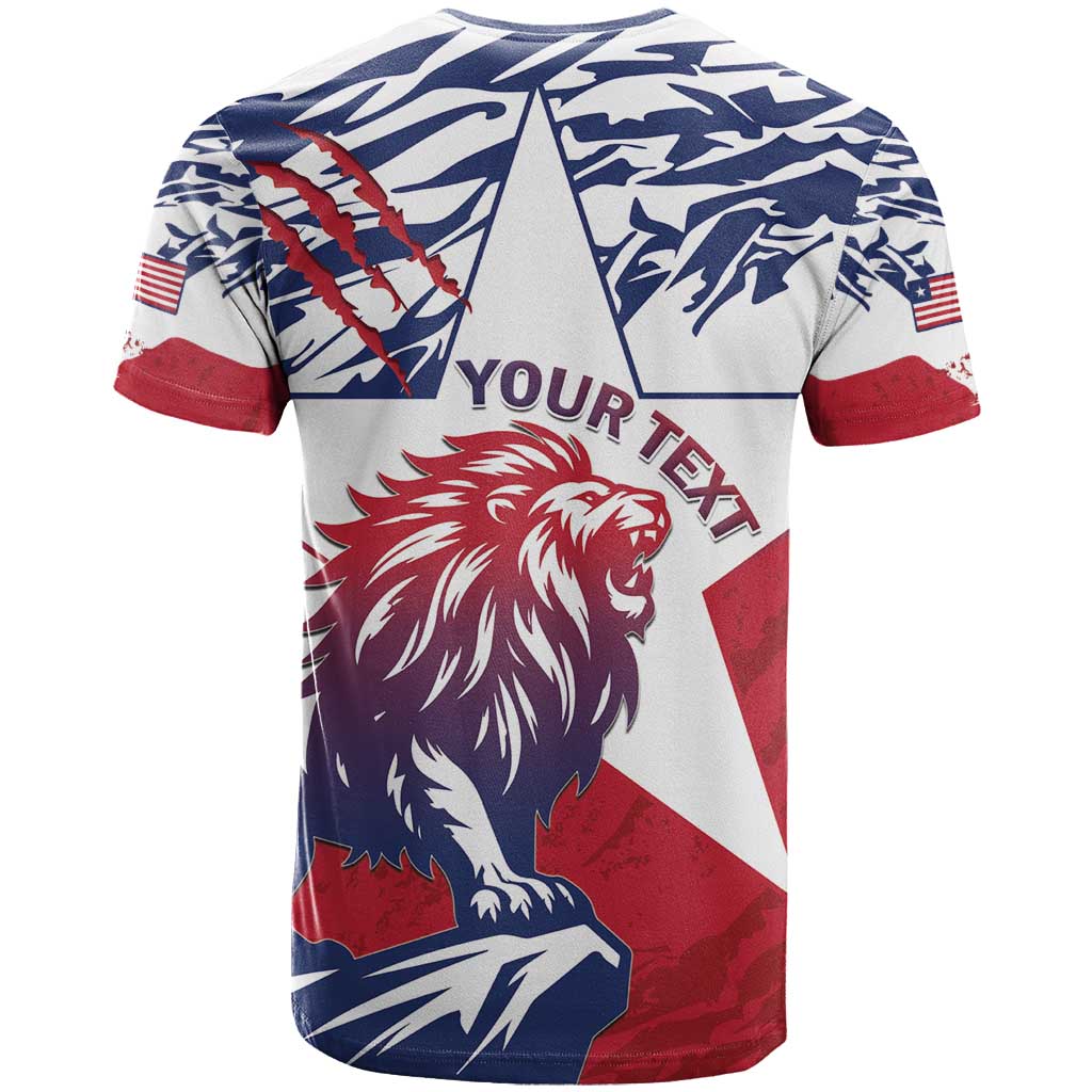 Personalised Afro Liberia T shirt African King Lion - Grunge Style
