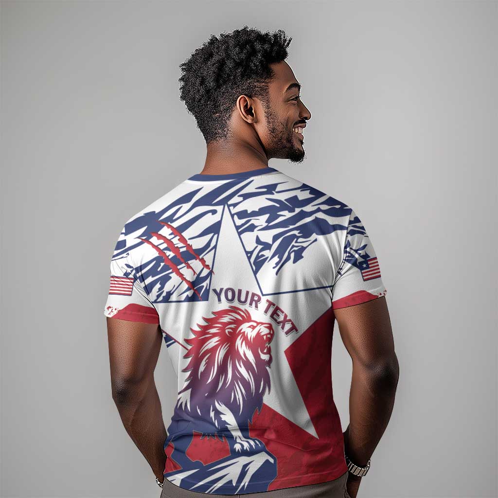 Personalised Afro Liberia T shirt African King Lion - Grunge Style