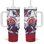 Personalised Afro Liberia Tumbler With Handle African King Lion - Grunge Style