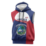 Personalised Liberia African Sleeveless Hoodie Coat Of Arms Flag - African Pride