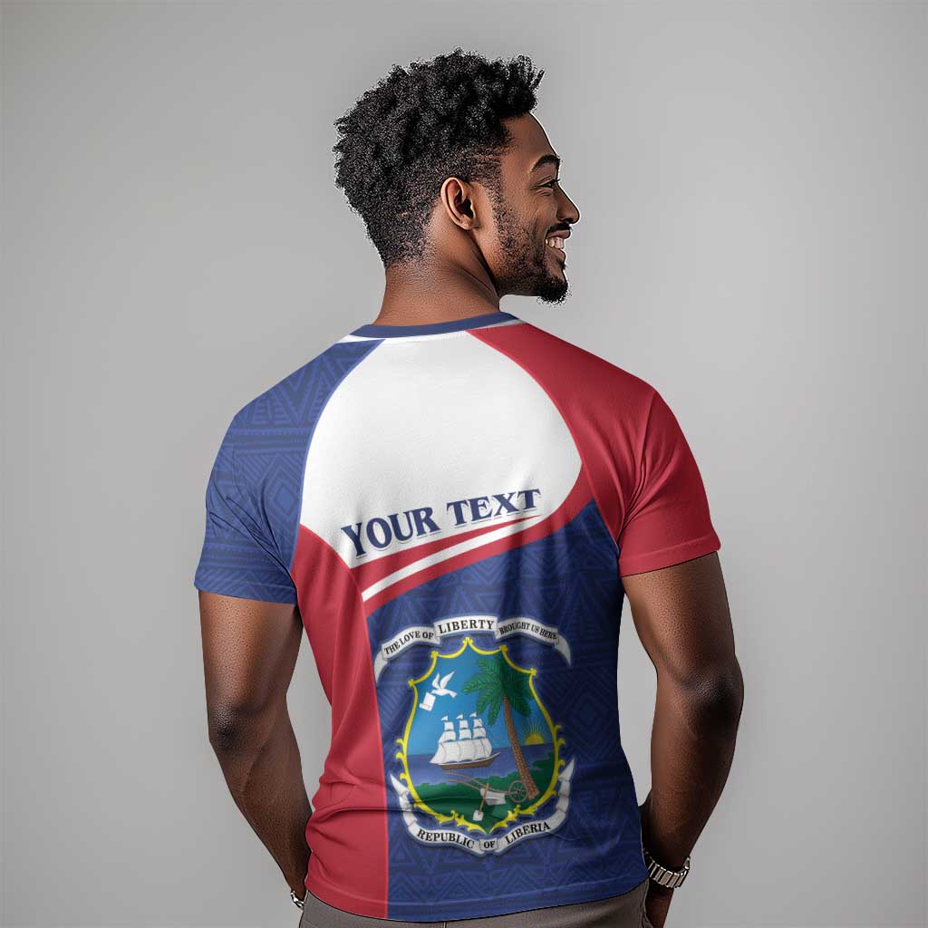 Personalised Liberia African T shirt Coat Of Arms Flag
