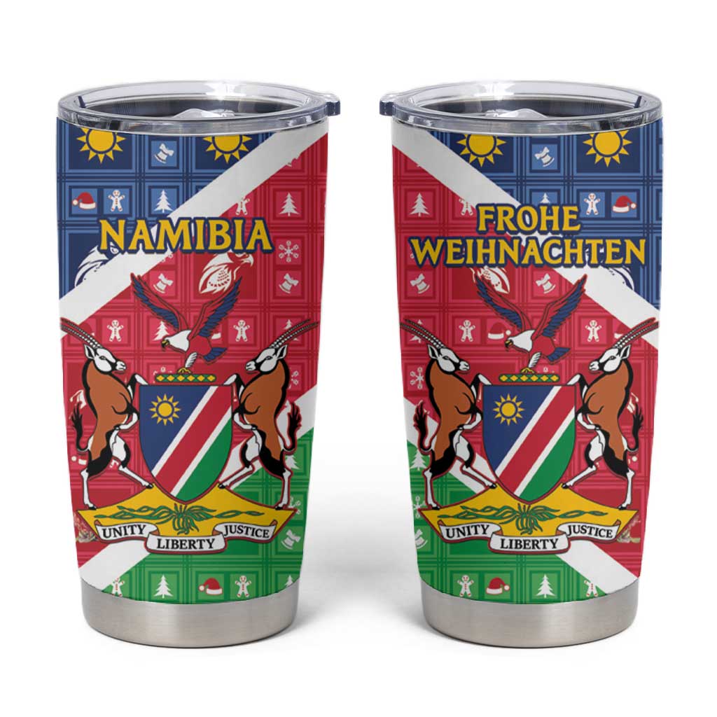 Afro Namibia Tumbler Cup Coat Of Arms Christmas Style