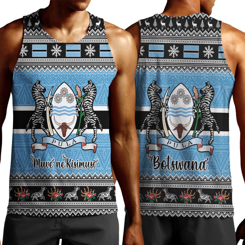 Afro Botswana Christmas Men Tank Top Coat Of Arms - African Pattern