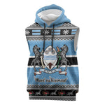 Afro Botswana Christmas Sleeveless Hoodie Coat Of Arms - African Pattern - African Pride