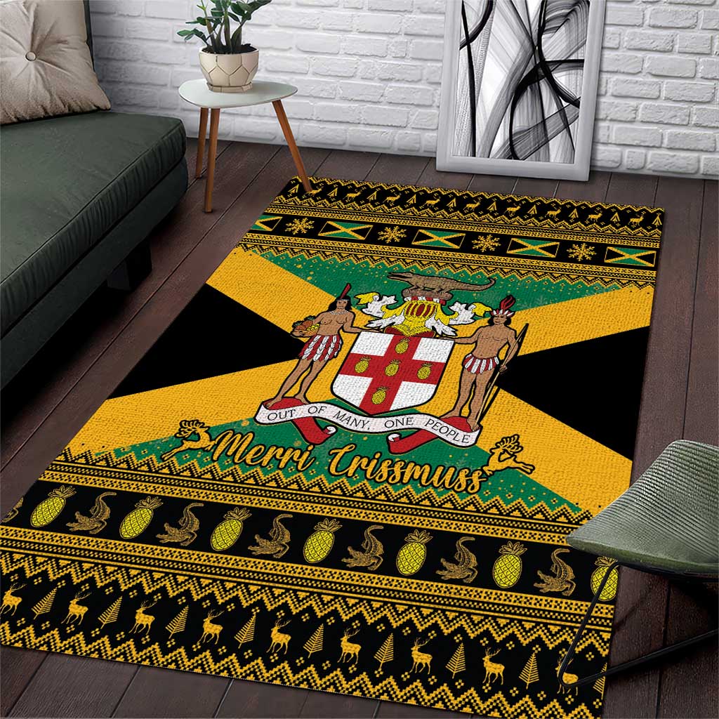 Afro-Jamaicans Football Custom Area Rug Gold Ethnic Motifs LT9