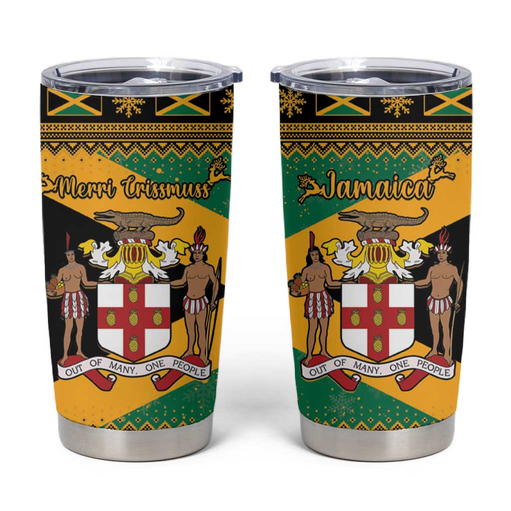 Afro-Jamaicans Tumbler Cup Coat Of Arms - Merry Christmas