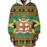 Afro-Jamaicans Wearable Blanket Hoodie Coat Of Arms - Merry Christmas