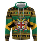 Afro-Jamaicans Zip Hoodie Coat Of Arms - Merry Christmas