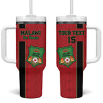 Custom Afro Malawi Football Tumbler With Handle Go Champions - African Pattern