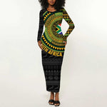 Personalised South Africa African Tribal Pattern Long Sleeve Bodycon Dress Chest Arm Tattoo LT15