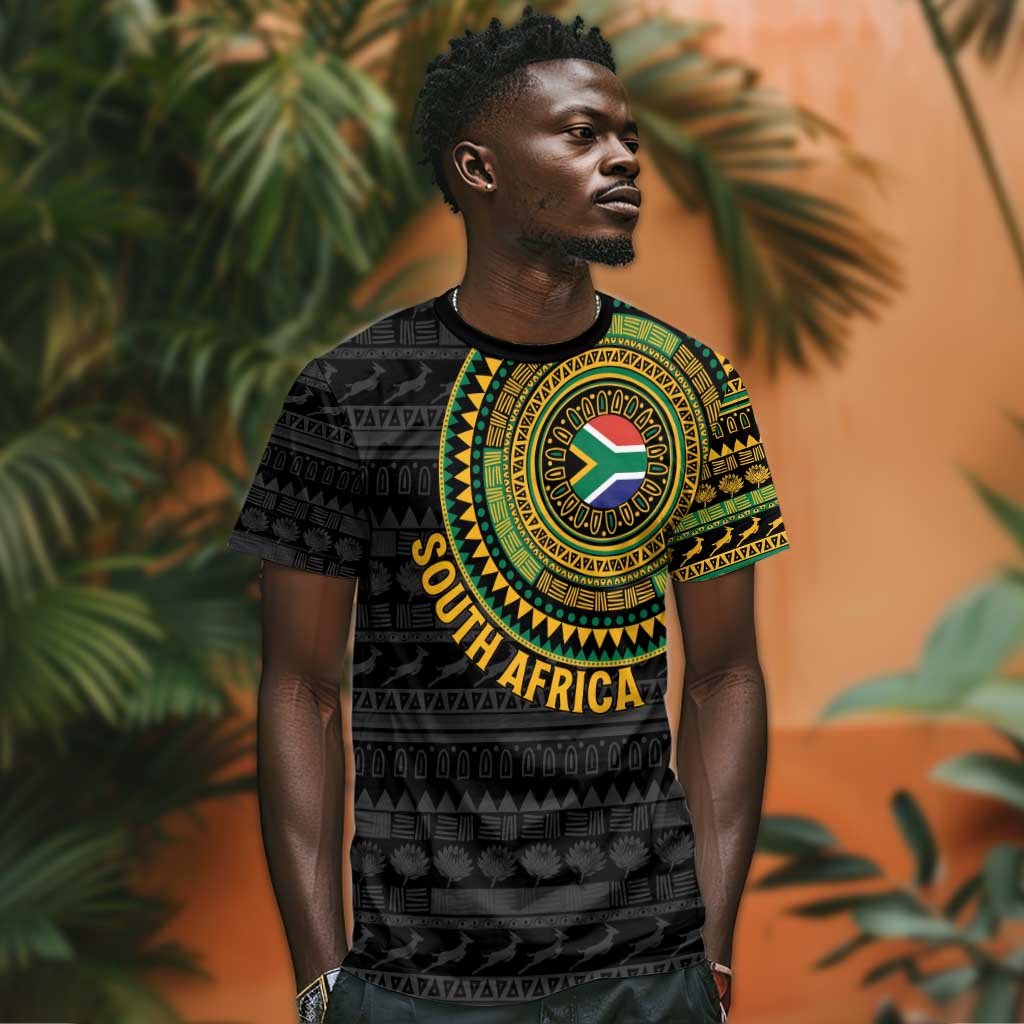 Personalised South Africa African Tribal Pattern T shirt Chest Arm Tattoo