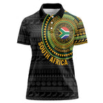 Personalised South Africa African Tribal Pattern Women Polo Shirt Chest Arm Tattoo