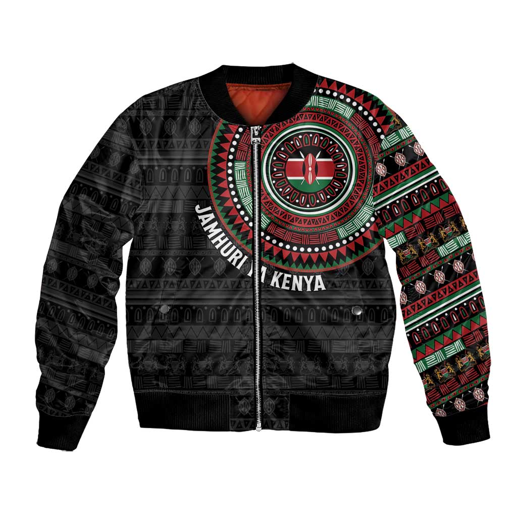 Personalised Kenya African Tribal Pattern Bomber Jacket Chest Arm Tattoo
