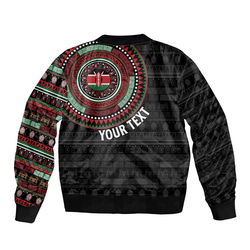Personalised Kenya African Tribal Pattern Bomber Jacket Chest Arm Tattoo