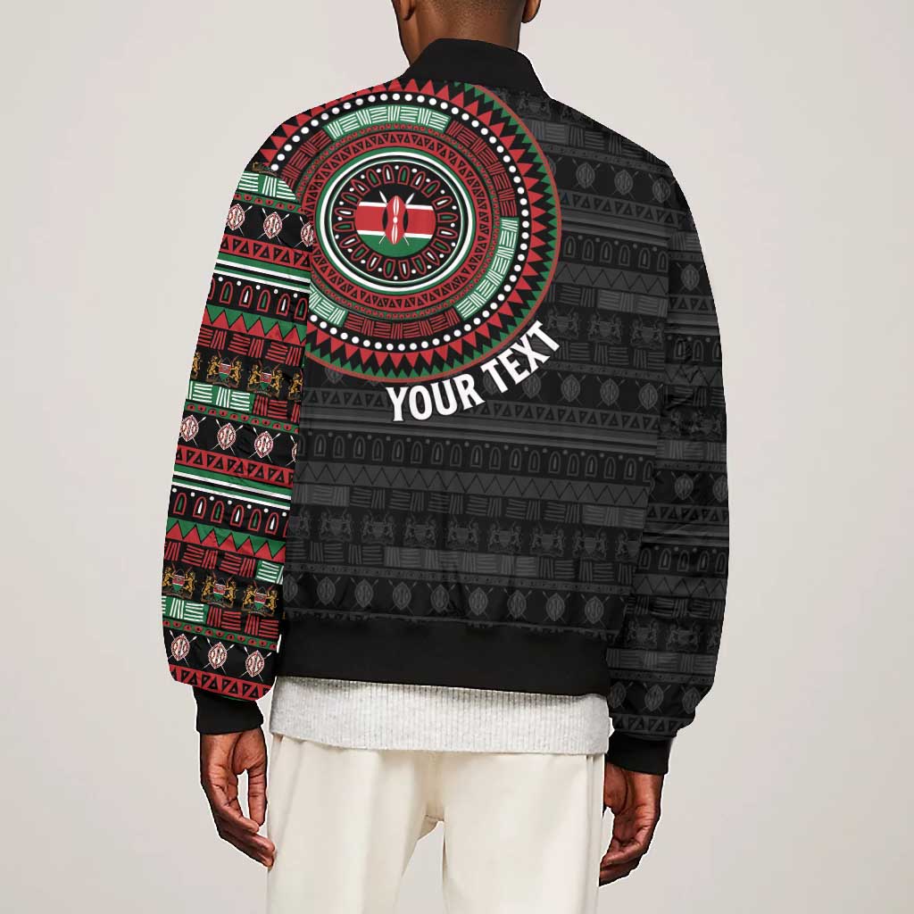 Personalised Kenya African Tribal Pattern Bomber Jacket Chest Arm Tattoo