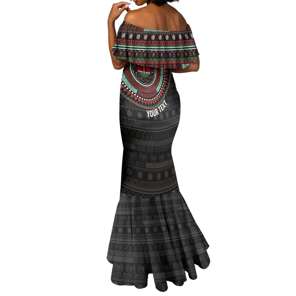 Personalised Kenya African Tribal Pattern Mermaid Dress Chest Arm Tattoo
